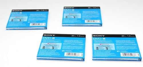 Sony DVD-R 30 Min 1.4 GB Single Sided Monoface For Handycam Qty: (4) New - Picture 2 of 3