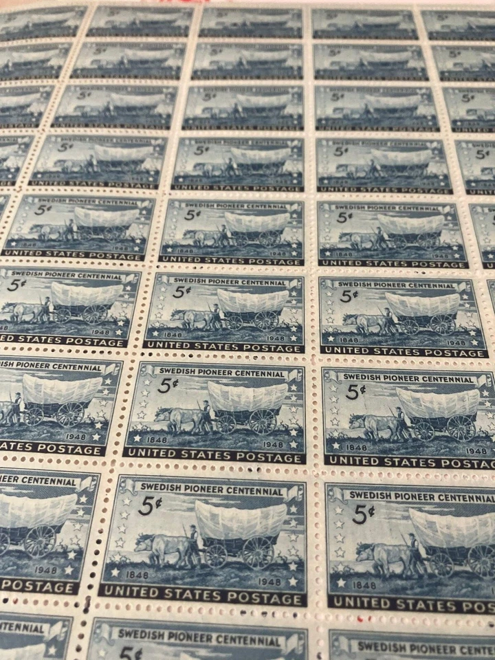 US #958 Stamp Sheet, of 50-- 5 cent Swedish Pioneers, MNH - Image 3 of 3