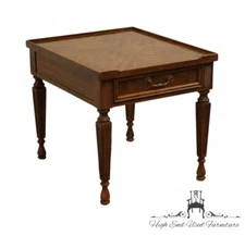 DREXEL FURNITURE Bookmatched Walnut Italian Provincial 22" Accent End Table