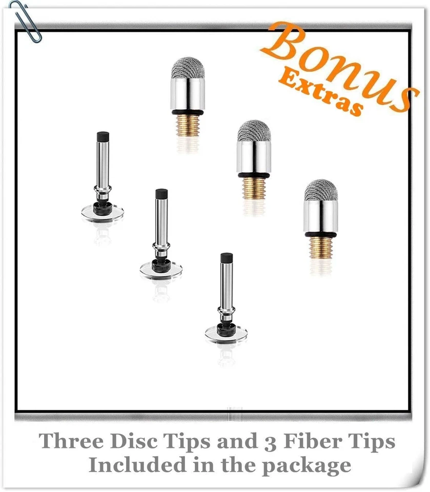 3PC Universal Stylus, 2 in 1 Precision Series Disc Stylus Touch Screen Pen Black - Image 3 of 4