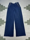 Sezanne Jeans Womens FR 36 US 4 Dark Wash Denim Sailor High Rise Wide Leg