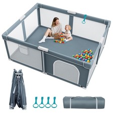 Foldable Baby Playpen 71x59" Collapsible Play Yard Babies Toddlers Indoor Outdoo