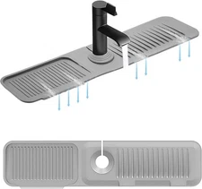 5°Slope Kitchen Sink Faucet Mat,Kitchen 24" x 5.5", lightgray 
