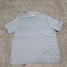 Tommy Bahama Mens XL Light Blue Tencel Blend Textured Emfielder Polo Shirt