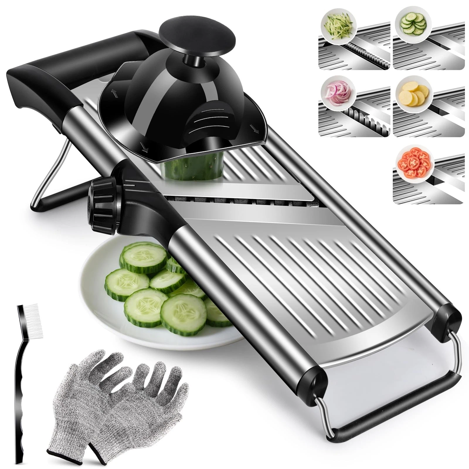 Mandoline Food Slicer Adjustable Thickness for Cheese Fruits Vegetables Stain...