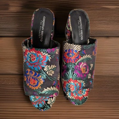 Christian Siriano for Payless Floral Brocade Block Heel Mules - Size 11