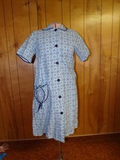 Vintage SLIM LINE Blue Flannel Cover Up House Coat Robe Dress