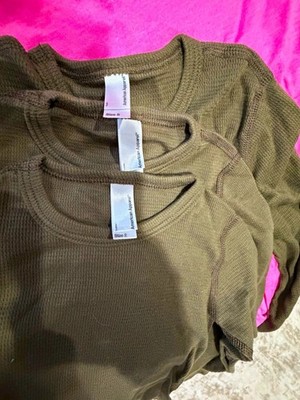 American Apparel Men's Solid Green Knit Crew Neck Short Sleeve T-Shirt 4pcs