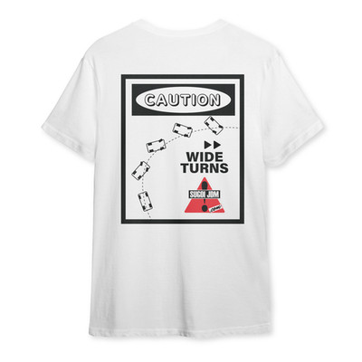 1990s Legacy Caution Wide Turns Sugoi JDM Drift Speed Team Shirt White