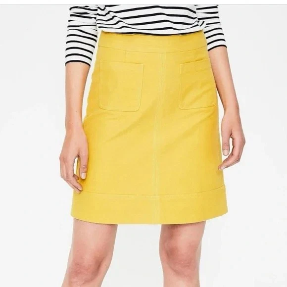 Boden A Line Mini Skirt Womens Size 12L Pocket Preppy Academia Workwear