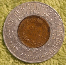 1901 New York Belting and Packing Co. Encased Indian Cent Chicago Illinois