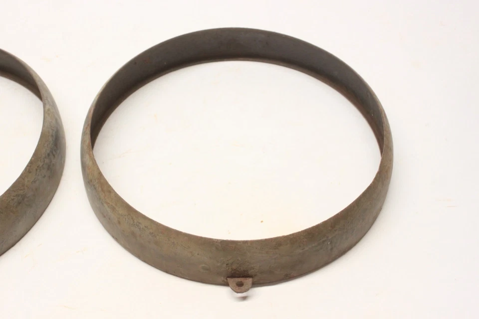 Vintage 1930's Car or Truck Headlight Bucket Ring Bezel Door Factory PAIR - Image 3 of 4