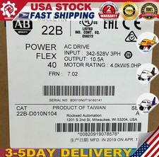 ALLEN BRADLEY 22B-D010N104 POWER FLEX 40 SER A AC DRIVE FRN 7.02 OUTPUT 10.5A