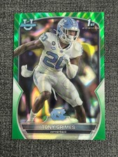 Tony Grimes 2022 Bowman University Chrome Football Green Lava Refractor /99 #75