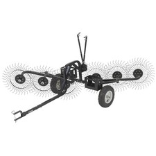 Strongway 55in. Inline Acreage Rake, 12in. Pneumatic Tires, 55in.W