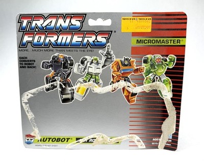 Hot Rod Patrol Vintage Transformers G1 Micromasters Card Back Only 1988 Hasbro