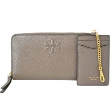 TORY BURCH Leather Long Wallet with Card/Pass Case and Round Zipper T2608-k115