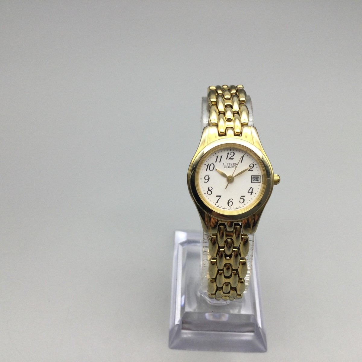 Citizen Watch Womens 24mm Gold Tone Date 1012-8068612 New Battery