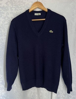 Men Lacoste Sweater Navy Wool M #9Z1H