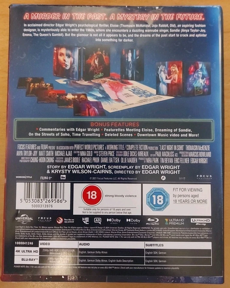 Last Night In Soho Collectors Edition 4K UHD Blu-ray SteelBook U.K. Exclusive - Image 2 of 4