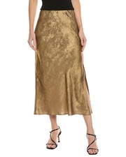 Bella Dahl Side Slit Bias Maxi Skirt Women's Metallic Xs