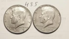 KENNEDY HALF DOLLAR,  40%  SILVER,  1967-P,  1968-D,----435