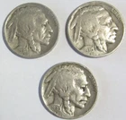 3 Three Different 1930 P US 5 Cent 5c Buffalo Nickel Indian Head 📸AS PICTURED📸