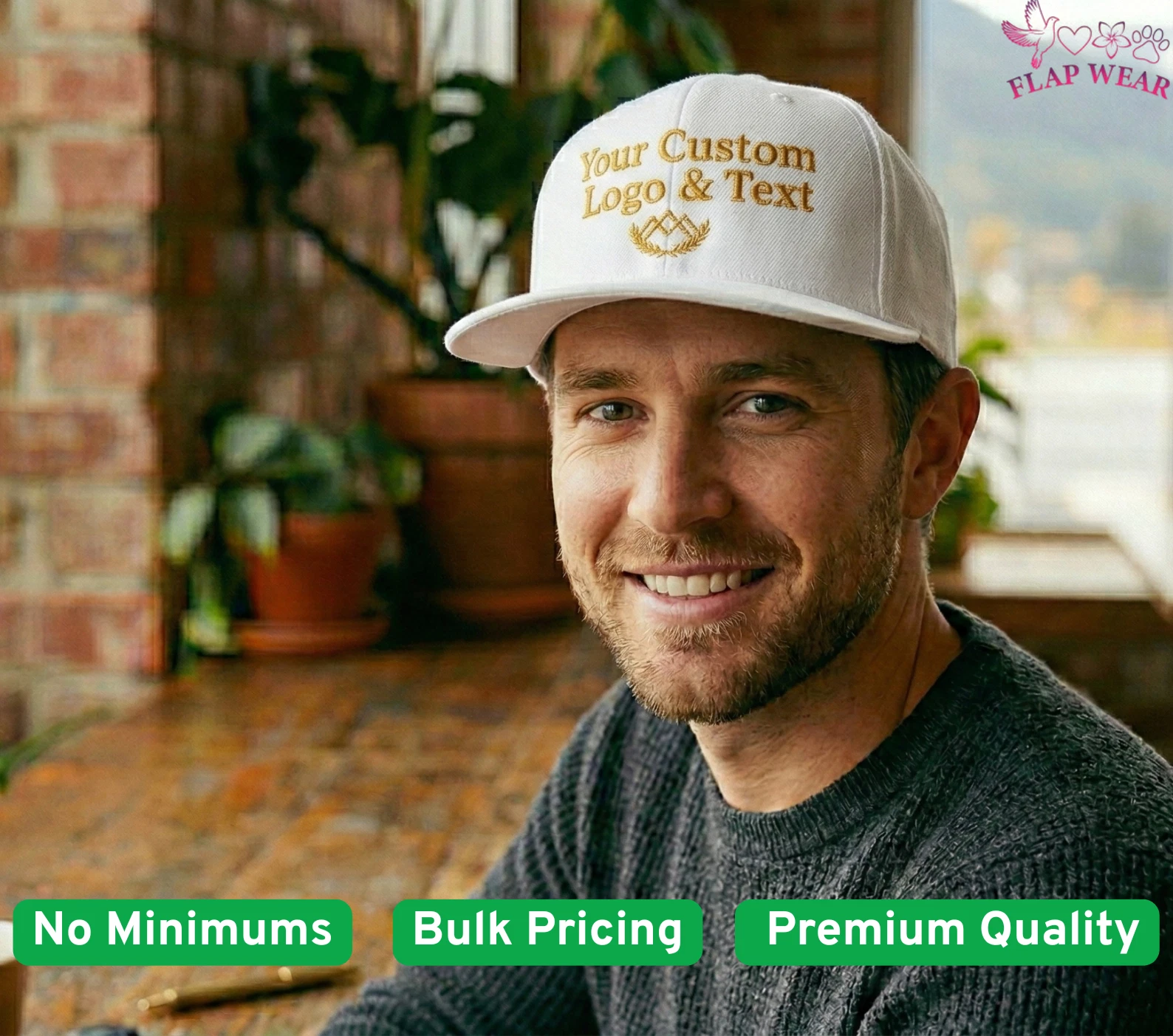 Custom Embroidered Flat Bill Cap| Yupoong 6007 | Personalized Flat Bill Cap |Cus