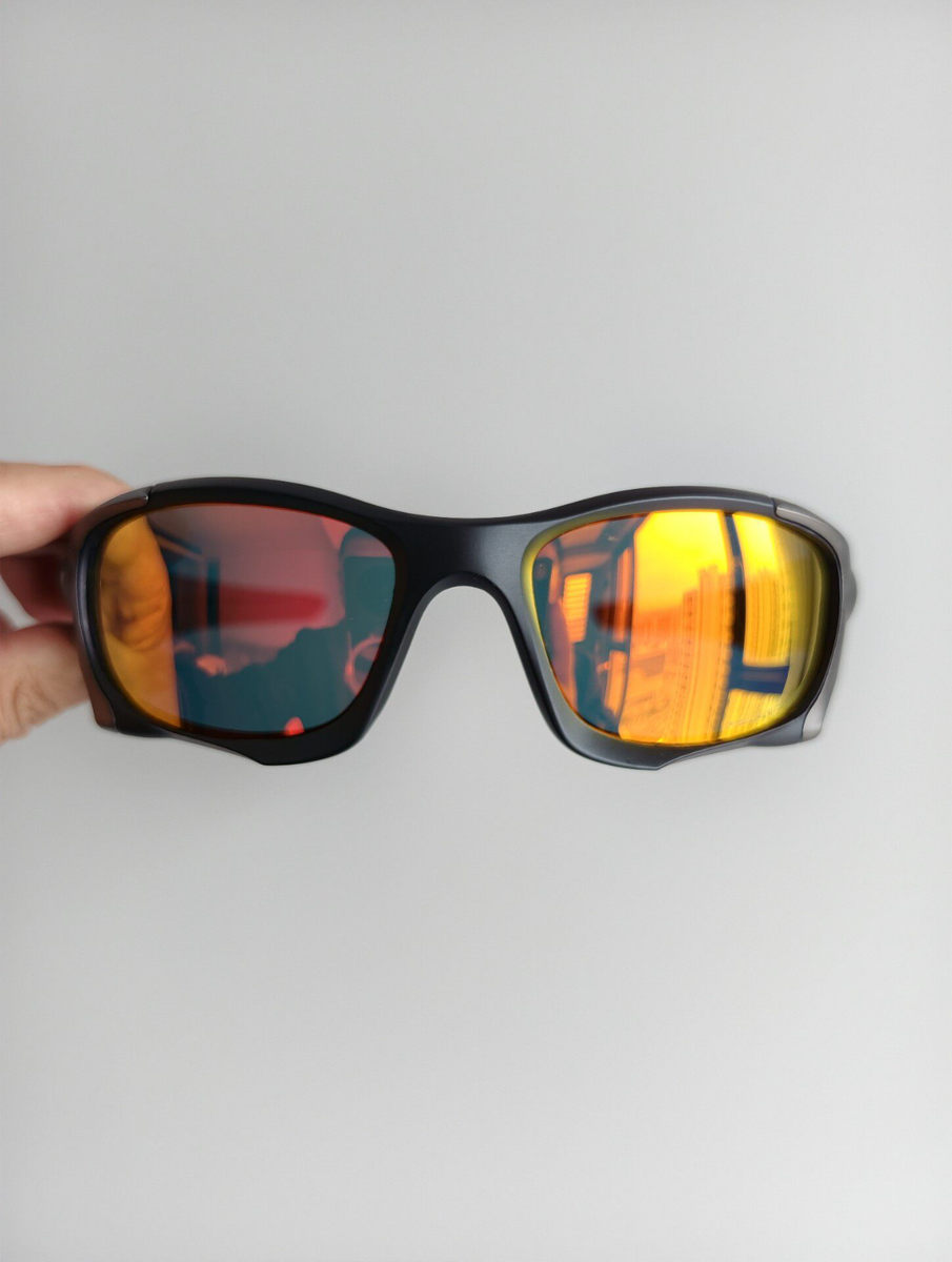 Vintage Y2K Oakley Pit Boss 2 Sunglasses OO9137 Gorpcore Red Lens