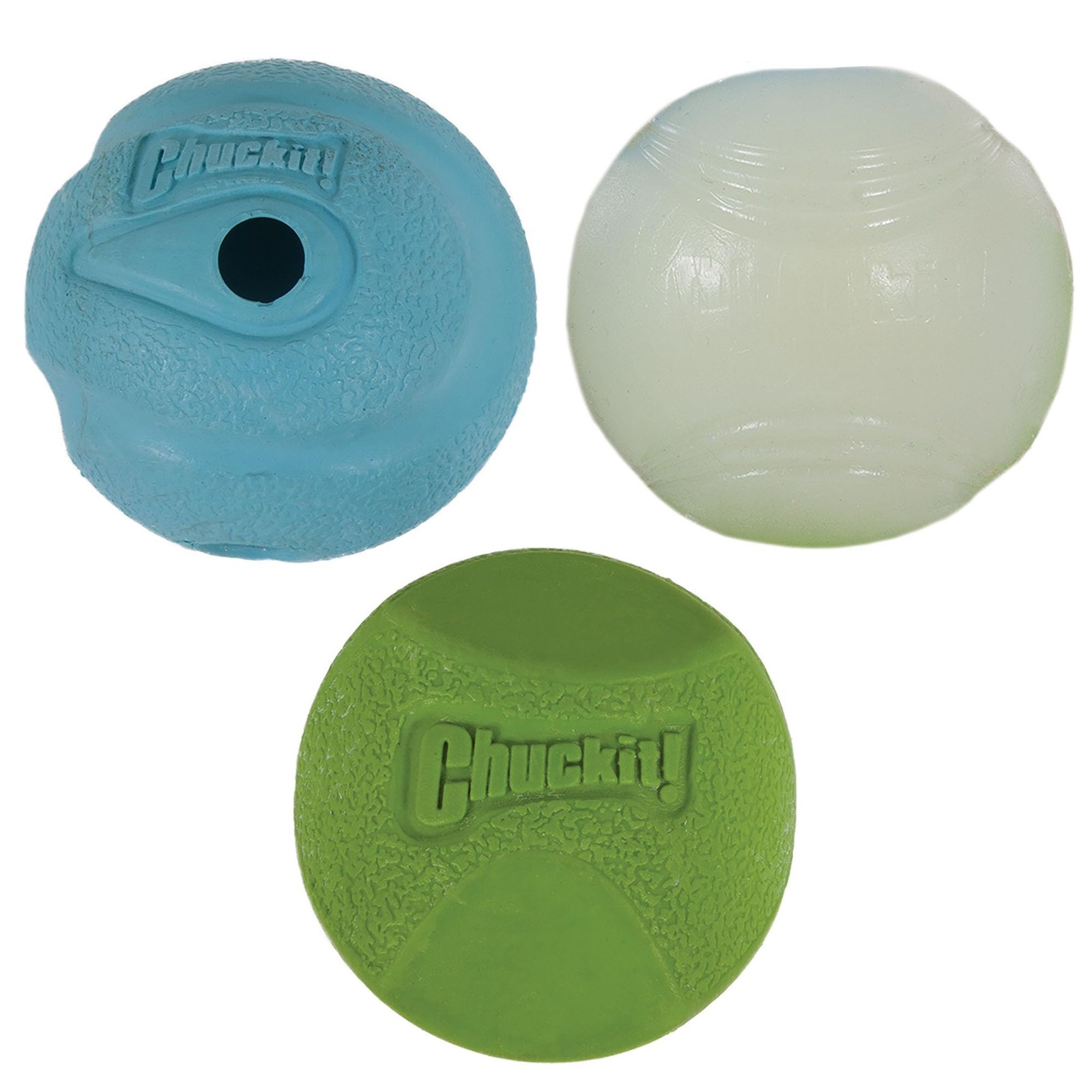 Balles pour chien Fetch Medley contre l'ennui ensemble de 3 durables