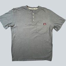 Wrangler Workwear Men's Henley Shirt Gray Cotton Size M Construction -139