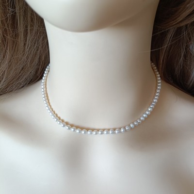 Dainty White Pearl Necklace 3mm | Gold Filled Minimalist Bridal Jewelry