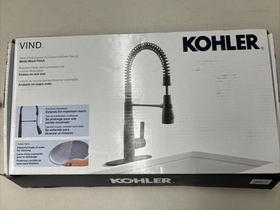Kohler Vind Semi Professional Kitchen Faucet Matte Black Finish
