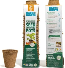 Back to the Roots Organic & Plantable Seed Starting Pots (24 CT) Brown 
