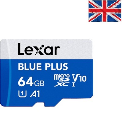 Ultraschnelle Blue Plus 64GB microSD Karte - 100MB/s A1 Leistung & Wasserdicht