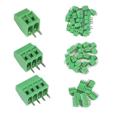 50pcs PCB Connectors 2.54mm 0.1" Pitch Screw Terminal Block Connector 2P 3P 4P T