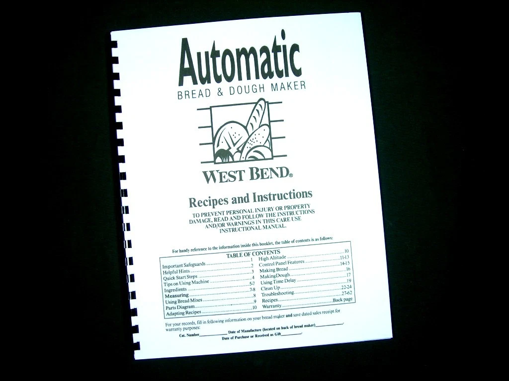 West bend 2024 bread maker recipes
