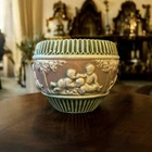 Antique Roseville Donatello Jardiniere 575-6 Vase Gorgeous Raised Relief Design