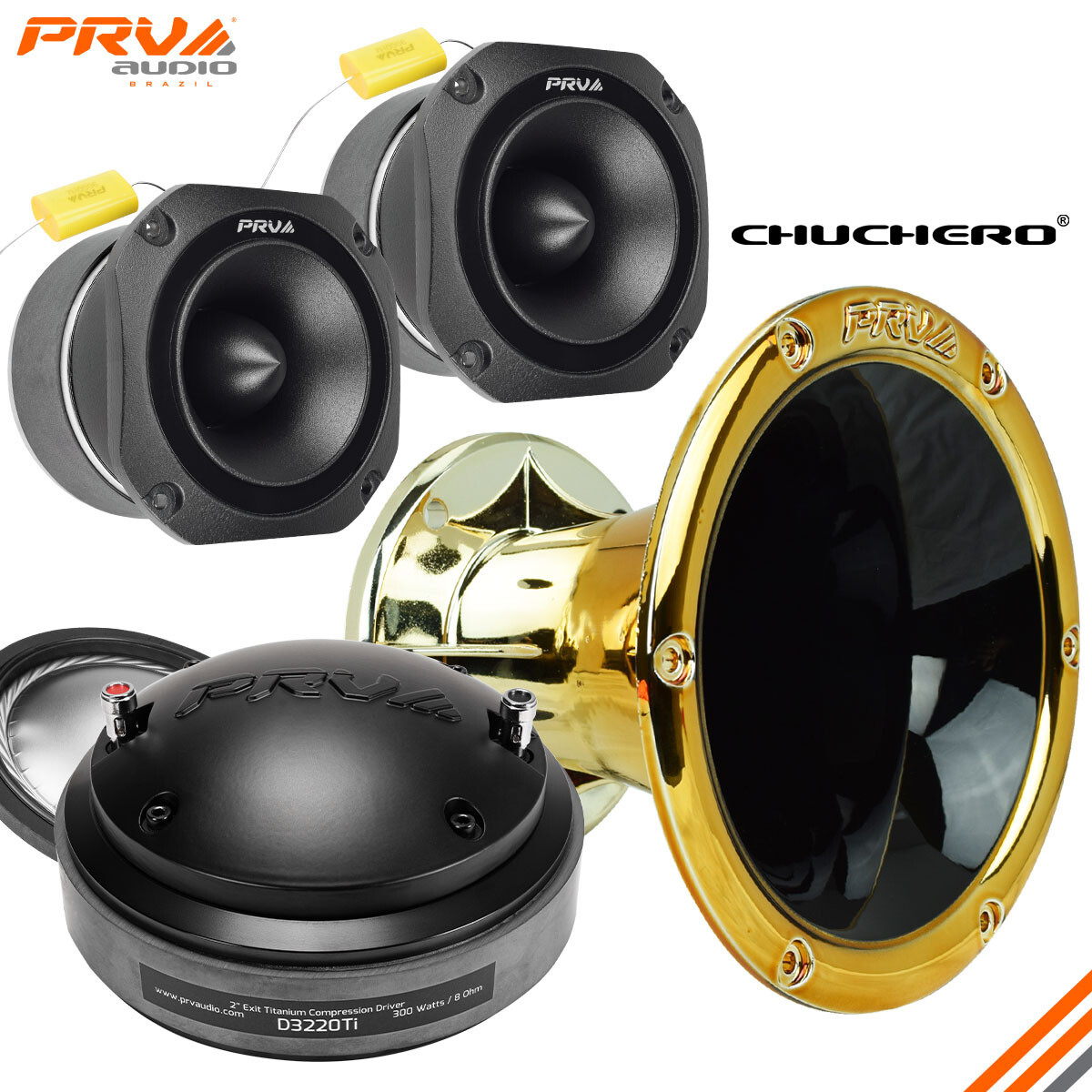 PRV Chuchero Kit D3220Ti Driver WGP14-50 Gold Black Horn 2x