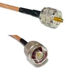 RG142 Silver PL259 UHF Male to N MALE Coax RF Cable USA Lot