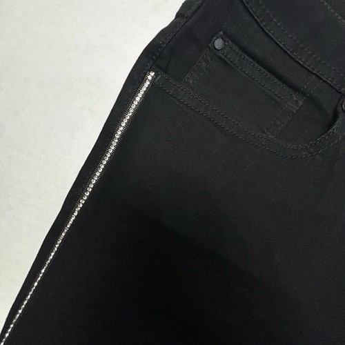 Jeans donna Jordache 18 skinny boyfriend nero strass righe laterali usato in ottime condizioni - Foto 11 di 13