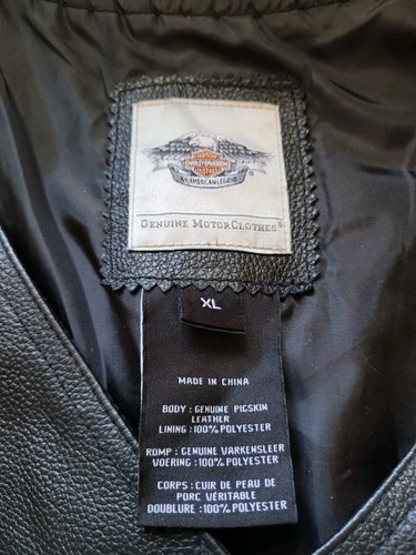 Harley Davidson Leather Vest Womens XL Black Embroidered HARLEY DAVIDSON - Picture 5 of 5
