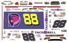  88 Dale Earnhardt jr Taco Bell 1/43rd Scale Slot Car Waterslide Decals