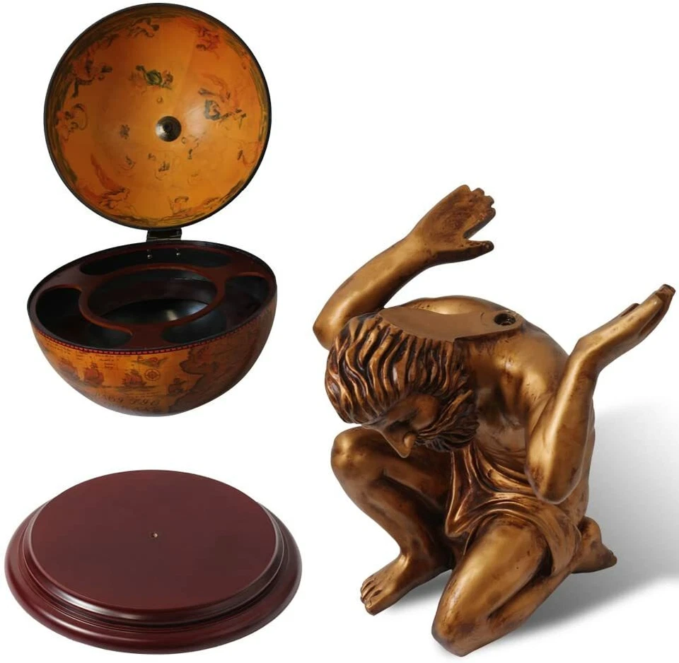 Gabinete de vino Globe Bar de 33" Atlas soporte para barra de vinos estante para botellas almacenamiento de licor EE. UU. Foto 2 de 4