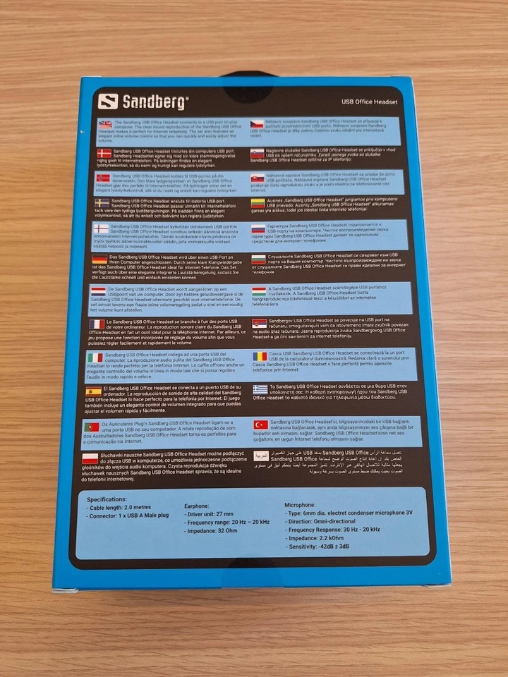 SANDBERG USB Office Headset Headphone Online Meeting Computer Cuffie PC - Immagine 4 di 4