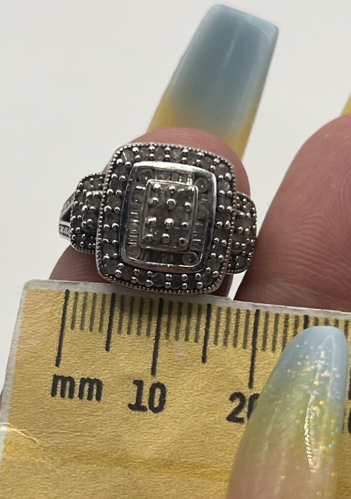 1ct Natural Diamond Rectangular Double Frame Wedd… - image 11