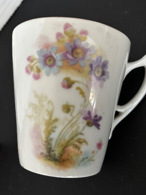 Vintage Cassandra Bone China  Demitasse  Teacup Tea Cup  Flowers   (#30)