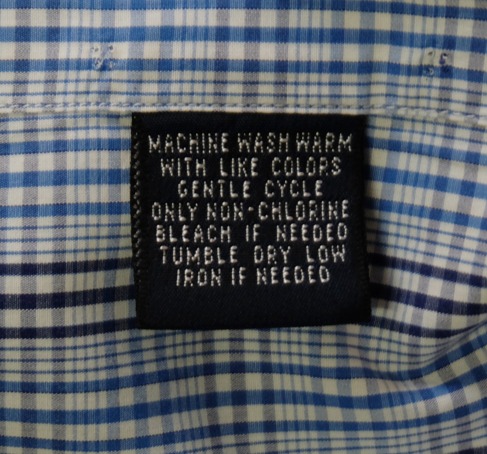 Faconnable Button Down Blue White Check Cotton Me… - image 8