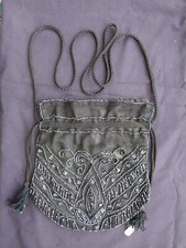 Vintage handbag black beads