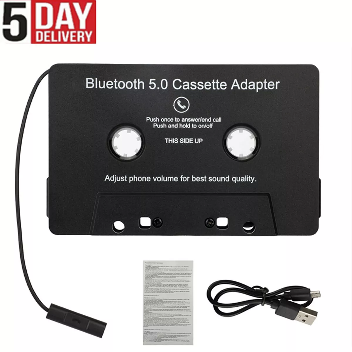 Bluetooth 5.0 Car Audio Stereo Cassette Tape Adapter To Aux for iphone  Samsung